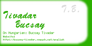 tivadar bucsay business card
